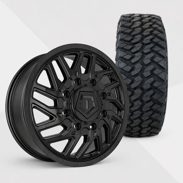 TIS 544B Dually 20x8.25 Wheels & Nitto Tires Trail Grappler M/T 285/60R20 Tires - 20" Dually Package
