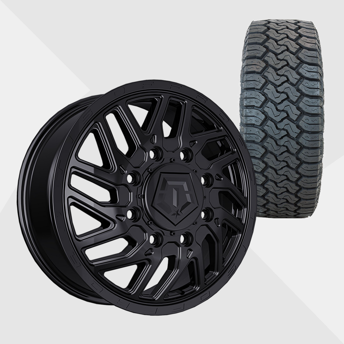 TIS 544B Gloss Black 20x8.25 8x200 with Toyo Tires Open Country C/T 265/60R20 Dually Package