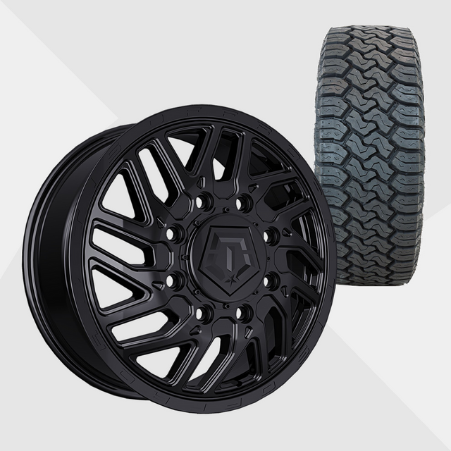TIS 544B Gloss Black 20x8.25 8x200 with Toyo Tires Open Country C/T 265/60R20 Dually Package