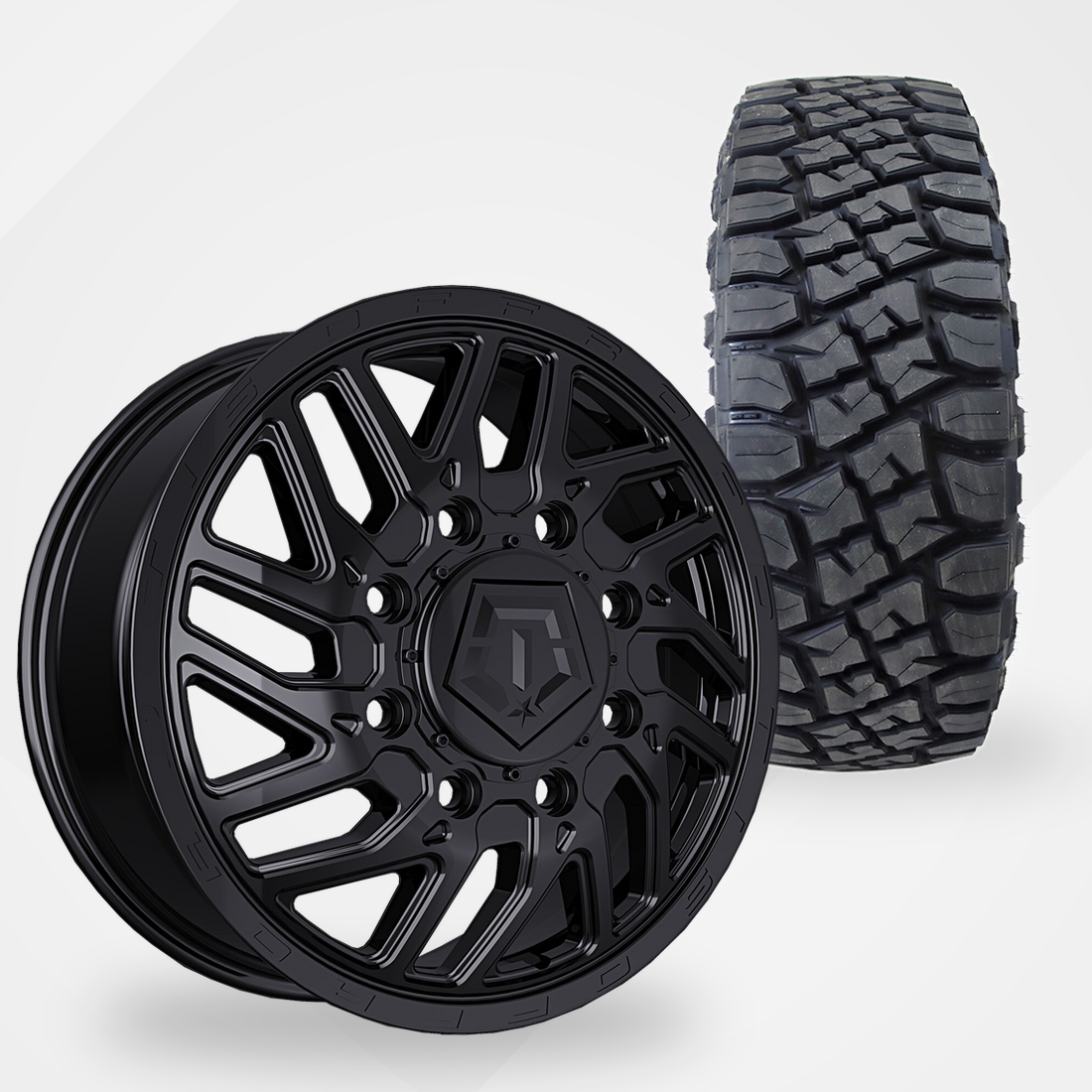 TIS 544B Dually 20x8.25 Wheels & Toyo Tires Open Country R/T Pro 35x12.50R20 Tires - 20" Dually Package