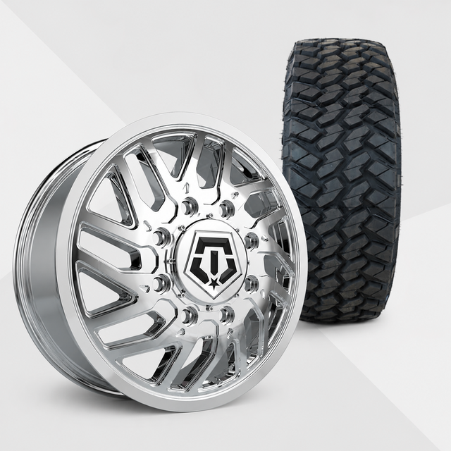 TIS 544C Dually 20x8.25 Wheels & Nitto Tires Trail Grappler M/T 285/60R20 Tires - 20" Dually Package