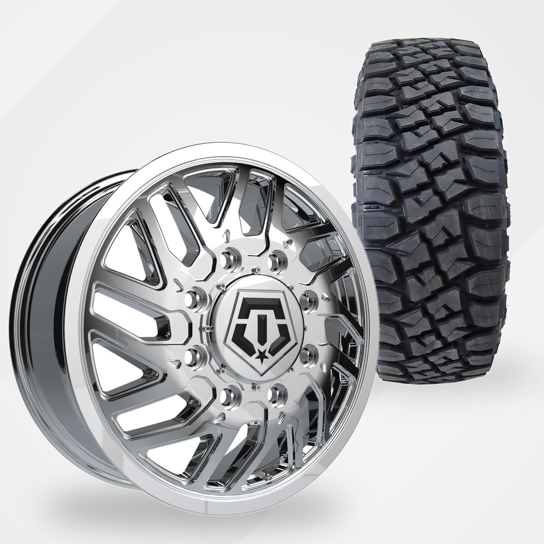 TIS 544C Dually 20x8.25 Wheels & Toyo Tires Open Country R/T Pro 35x12.50R20 Tires - 20" Dually Package