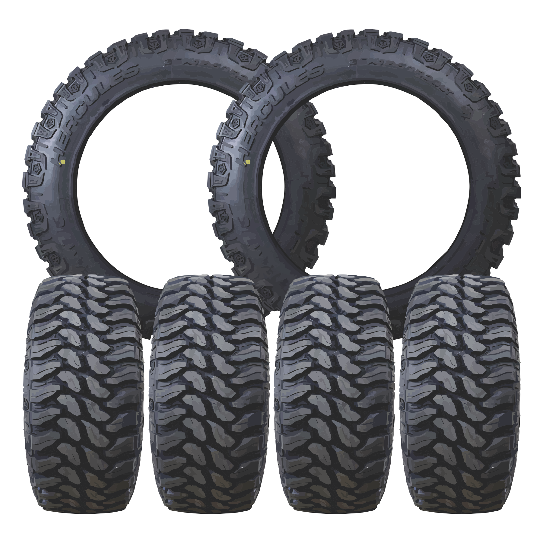 American Force Classic Gloss Black Milled 24x8.25 TIS Tires TIS Offroad TT1 M/T 35x13.50R24 24" Dually Package
