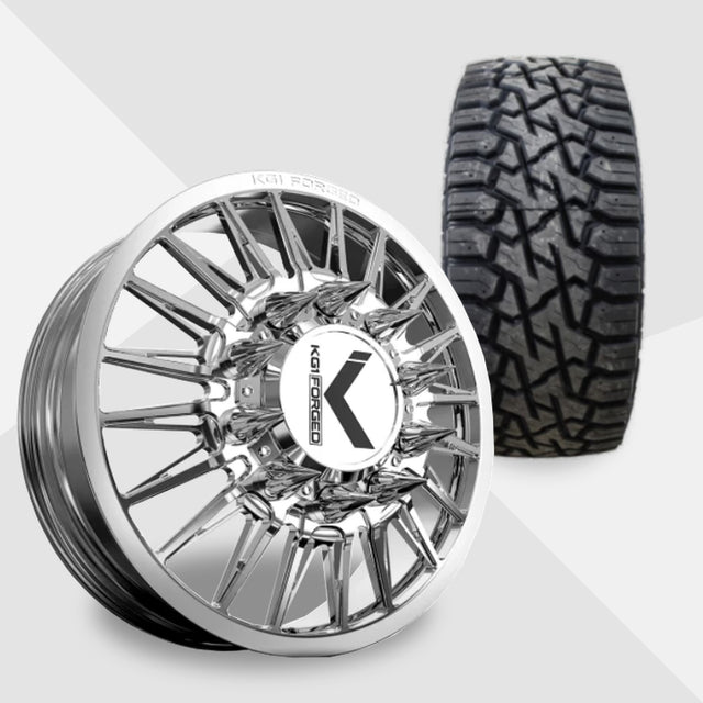 KG1 Taze-KD 22x8.25 Wheels & Venom Power Tires Trail Hunter R/T 37x12.50R22 Tires - 22" Dually Package