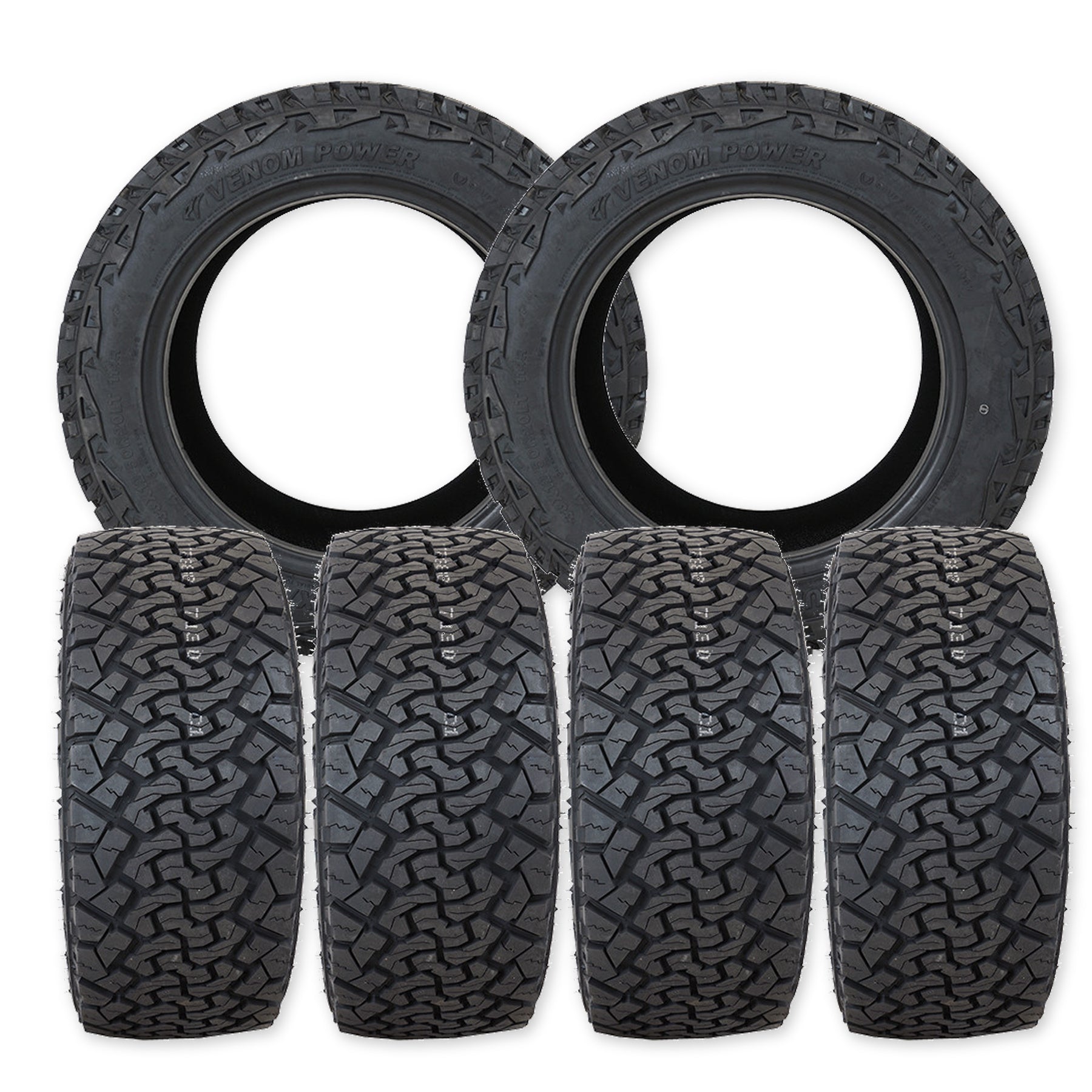 American Force Classic Gloss Black Milled 24x8.25 Venom Power Tires Terra Hunter X/T 37x13.50R24 24" Dually Package