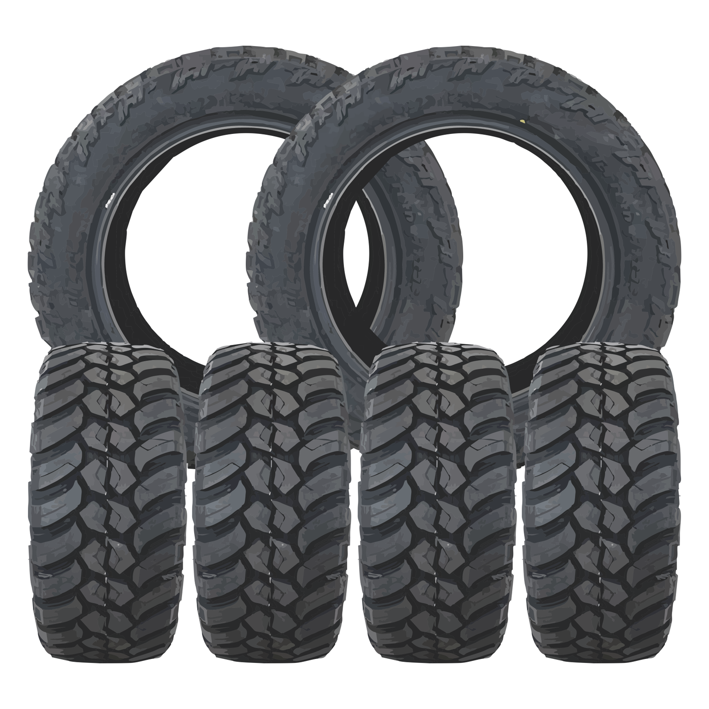 Arena Rival Milled And Polished 20x8.25 AMP Tires Terrain Attack M/T 35x12.50R20 20" Dually Package