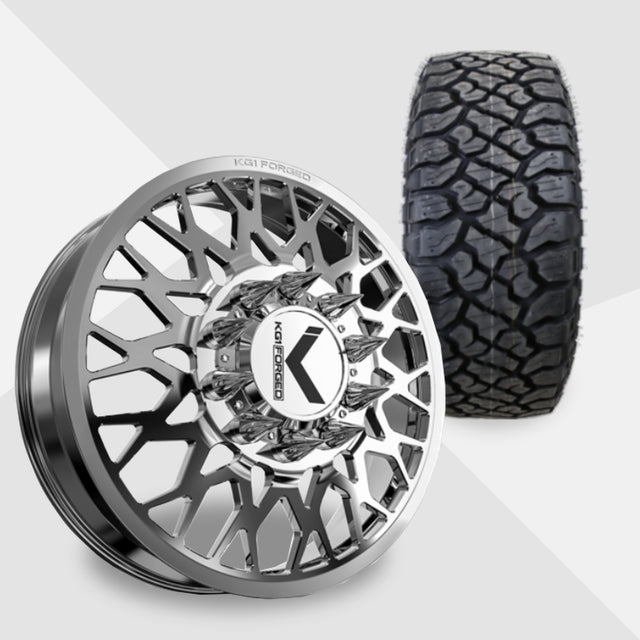 KG1 Torture-KD 24x8.25 Wheels & Kenda Tires Klever R/T 35x12.50R24 Tires - 24" Dually Package