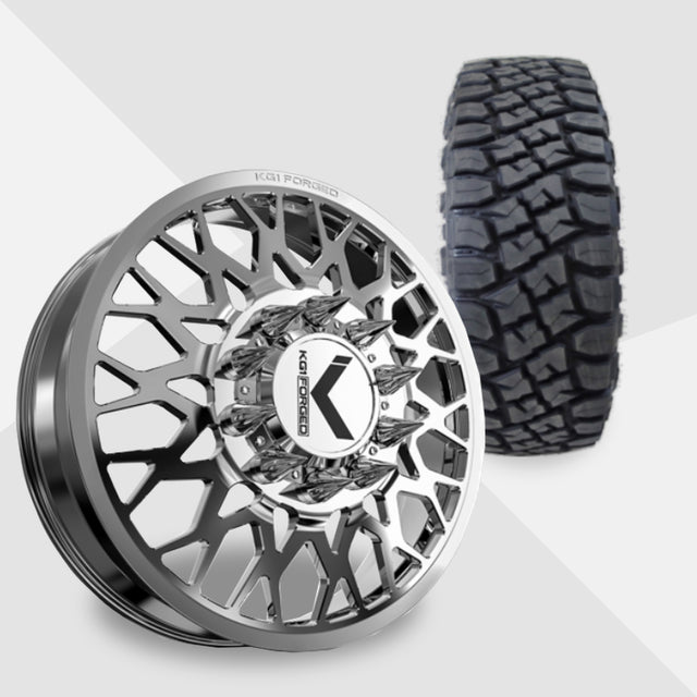 KG1 Torture-KD 22x8.25 Wheels & Toyo Tires Open Country RT Pro 37x13.50R22 Tires - 22" Dually Package