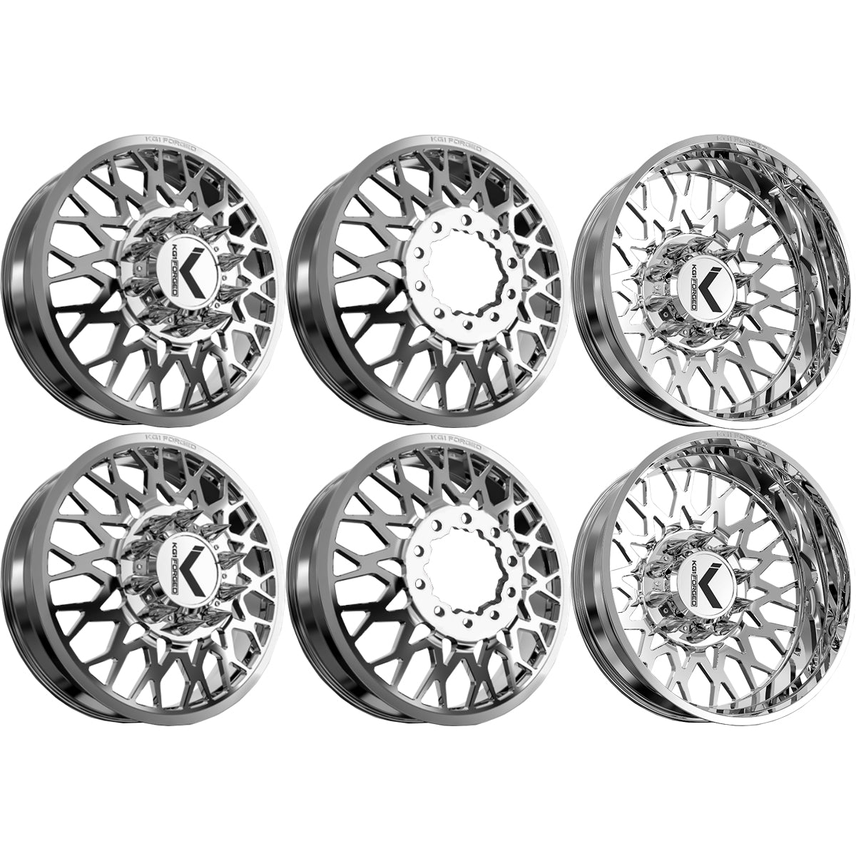KG1 Torture-KD 22x8.25 Wheels & Venom Power Tires Trail Hunter R/T 35x12.50R22 Tires - 22" Dually Package
