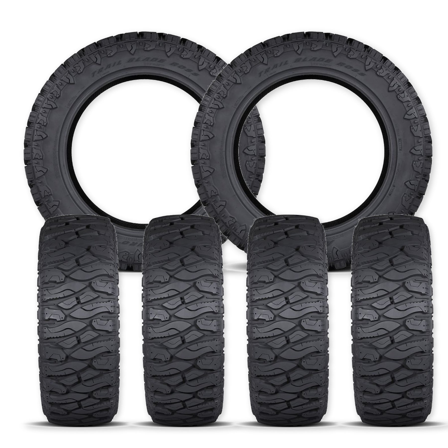American Force Pulse Polished 24x8.25 Wheels & Atturo Tires Trail Blade Boss M/T 38x13.50R24 Tires - 24" Dually Package