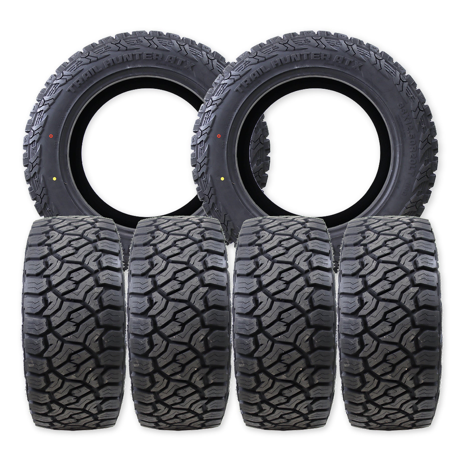 American Force Legion Polished 22x8.25 Wheels & Venom Power Tires Trail Hunter ATX 33x12.50R22 Tires - 22" Dually Package