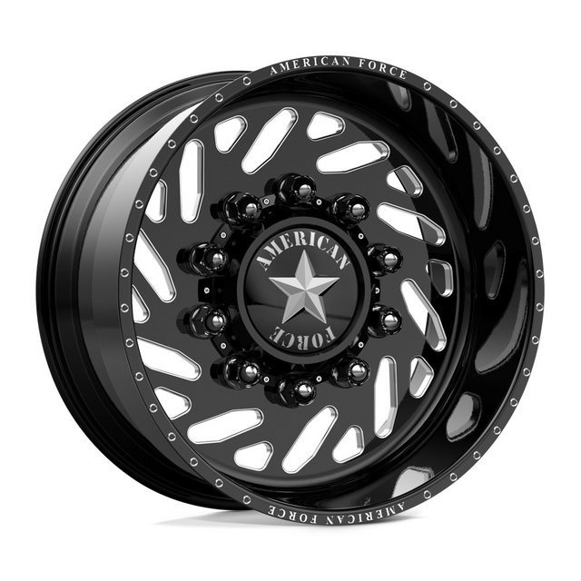 American Force 6F07 Trek SD Gloss Black Milled 26x12 8x170 Dually Wheels
