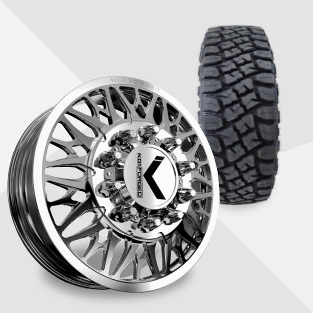 KG1 Trident-KD 22x8.25 Wheels & Toyo Tires Open Country RT Pro 37x13.50R22 Tires - 22" Dually Package