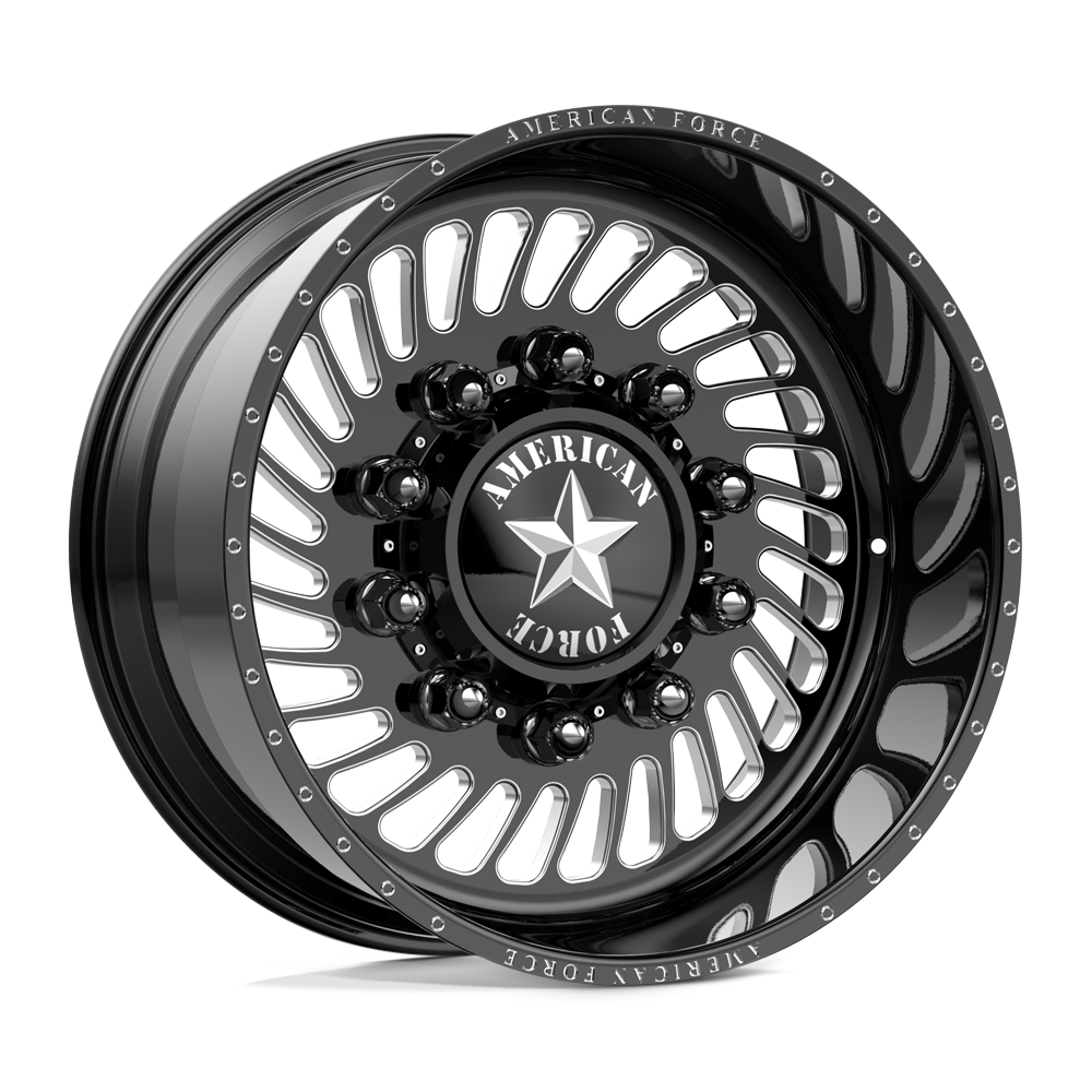 American Force 6N17 Vader SD Gloss Black Milled 22x12 8x200 Dually Wheels