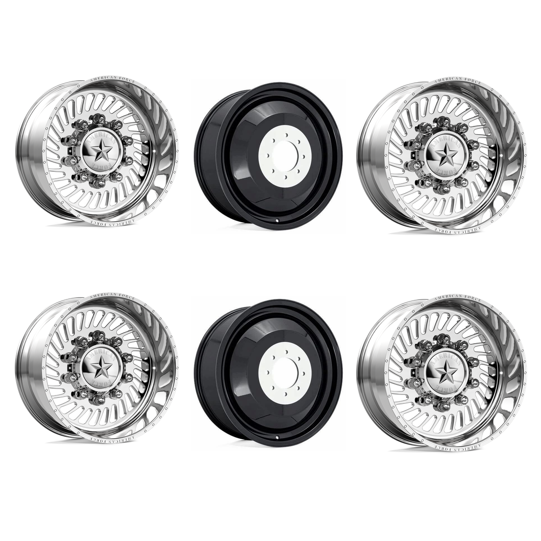 American Force 6N17 Vader SD Polished 22x14 8x210 Dually Wheels