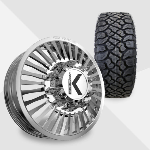 KG1 Vegas-KD 24x8.25 Wheels & Kenda Tires Klever R/T 35x12.50R24 Tires - 24" Dually Package
