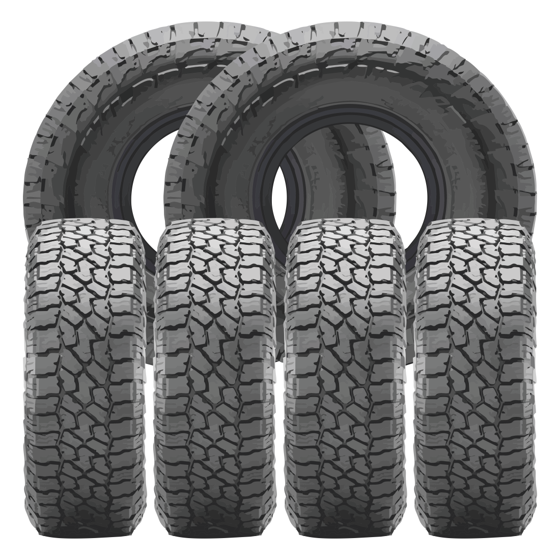Cali Offroad Summit Dually 20x8.25 Wheels & Falken Tires Wildpeak A/T4W 35x12.50R20 Tires - 20" Dually Package