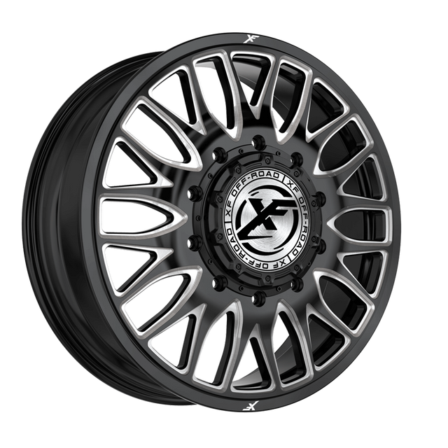 XF XF-240 Gloss Black Milled 24x8.25 8x200 Dually Wheels