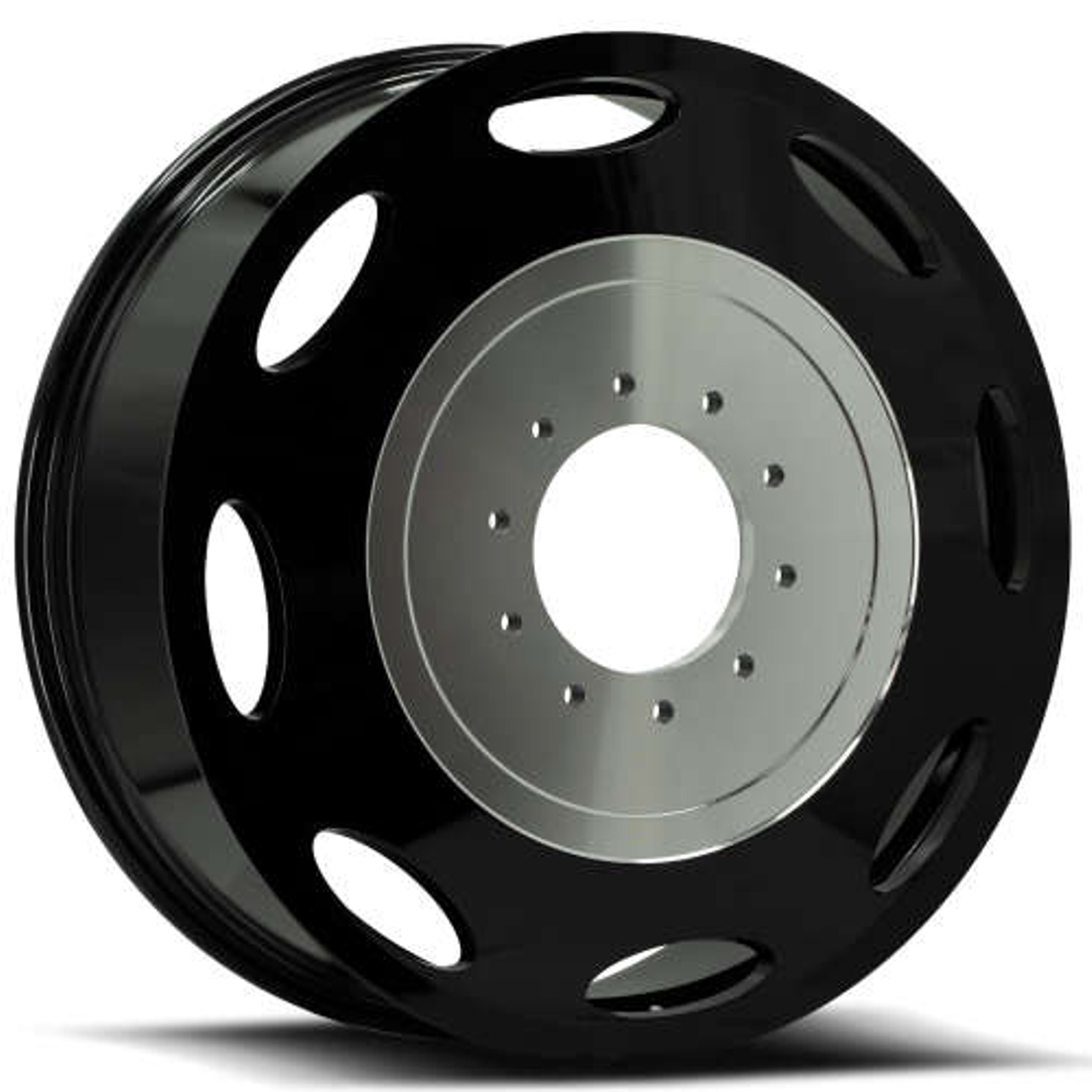 XF XF-229 Gloss Black Milled 26x8.25 8x200 Dually Wheels