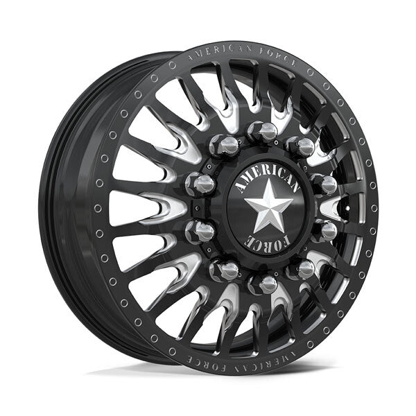 American Force Reactor 22x8.25 Wheels & Toyo Tires Open Country R/T Trail 35x12.50R22 Tires - 22" Dually Package