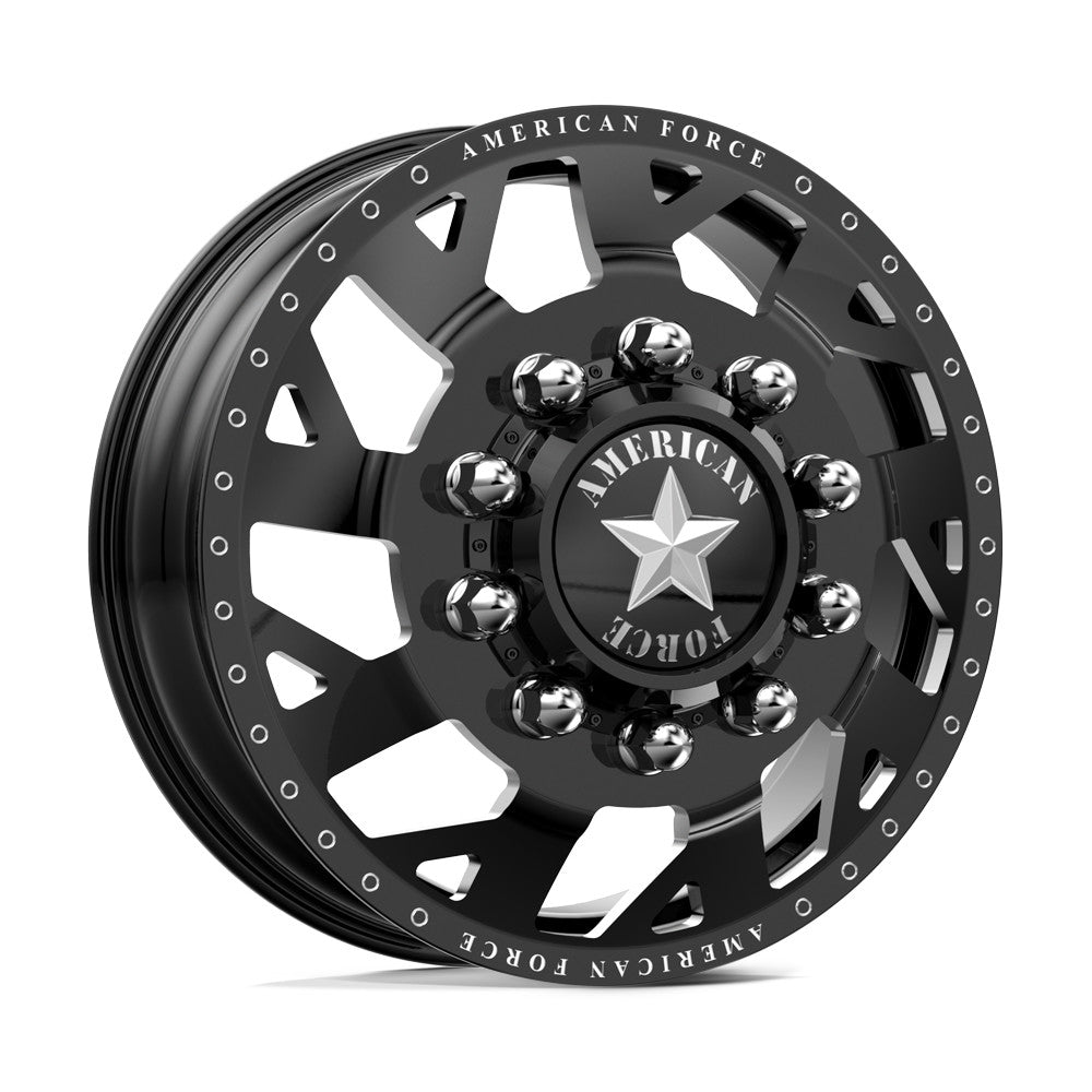 American Force Man O'War 22x8.25 Wheels & Toyo Tires Open Country A/T III 35x12.50R22 Tires - 22" Dually Package