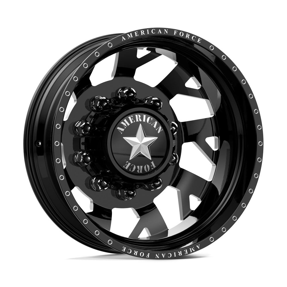 American Force Man O'War 22x8.25 Wheels & Toyo Tires Open Country A/T III 35x12.50R22 Tires - 22" Dually Package