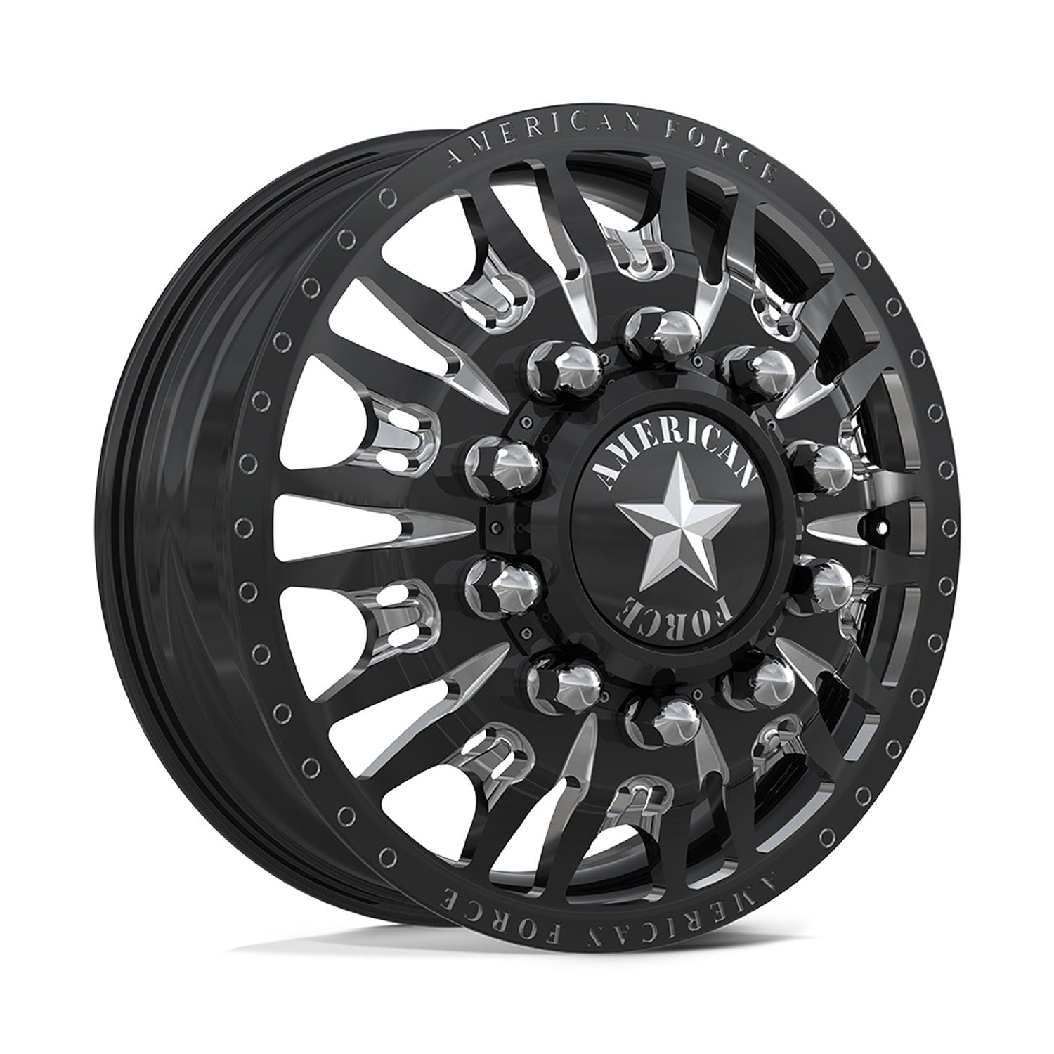 American Force Notch 22x8.25 Wheels & Toyo Tires Open Country A/T III 35x12.50R22 Tires - 22" Dually Package