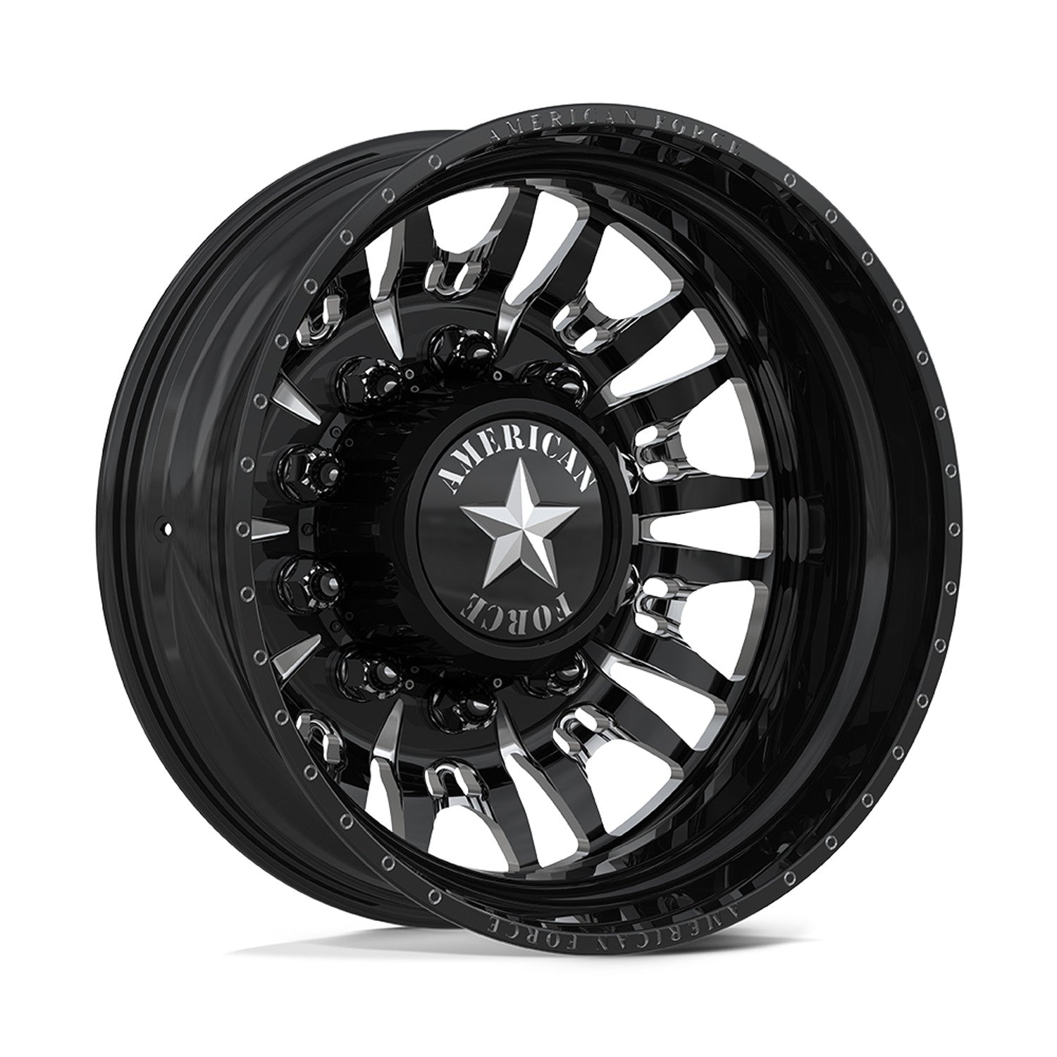 American Force Notch 22x8.25 Wheels & Toyo Tires Open Country A/T III 35x12.50R22 Tires - 22" Dually Package