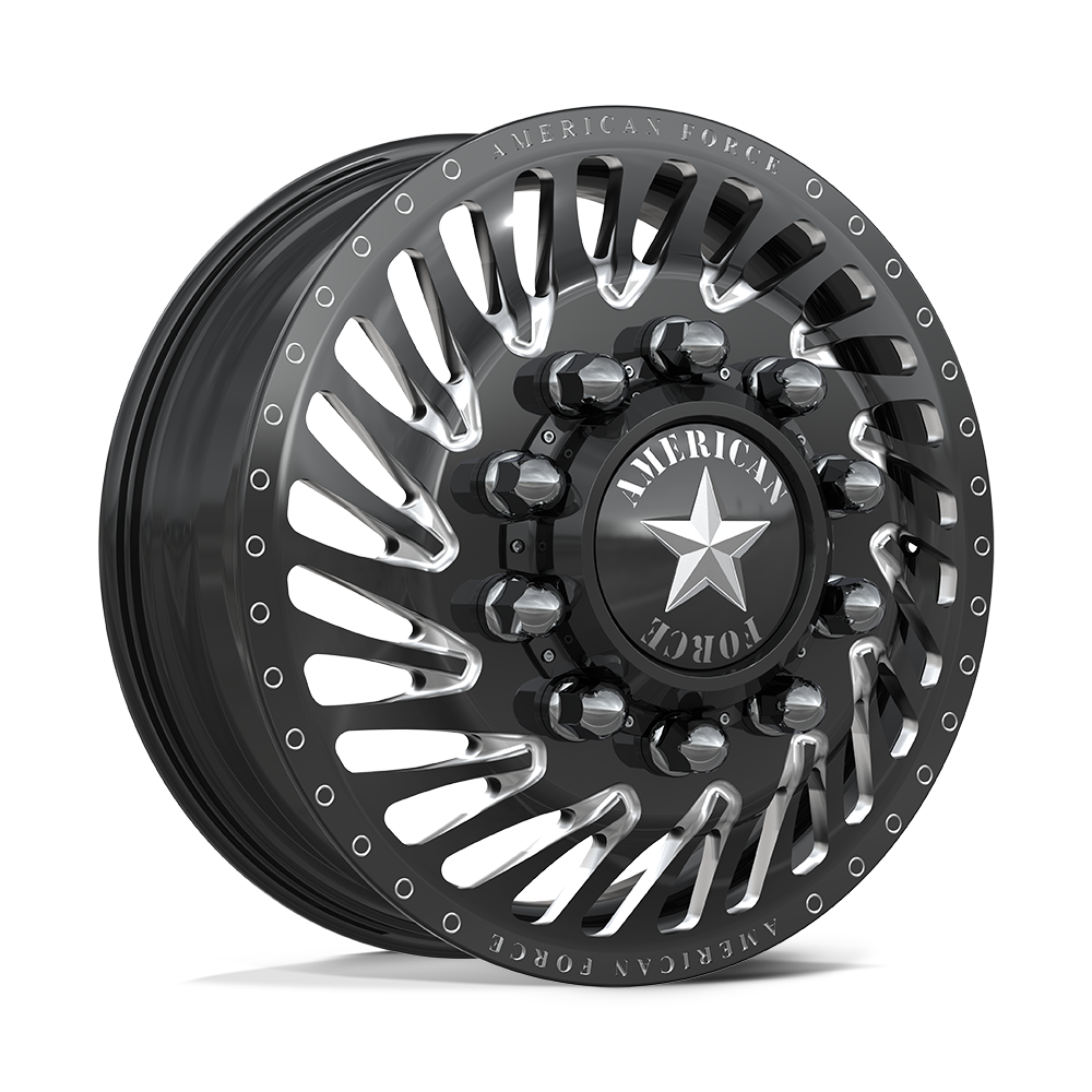 American Force Thriller Gloss Black Milled 22x8.25 22" Dually Wheels