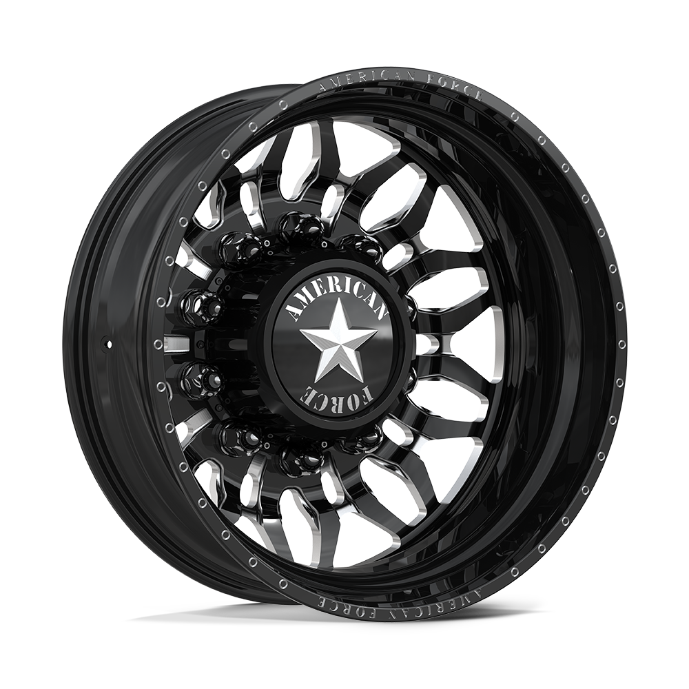 American Force Shrapnel Gloss Black Milled 26x8.25 26" Dually Wheels