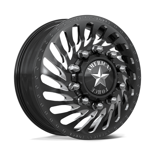 American Force Riptide Gloss Black Milled 28x8.25 28" Dually Wheels