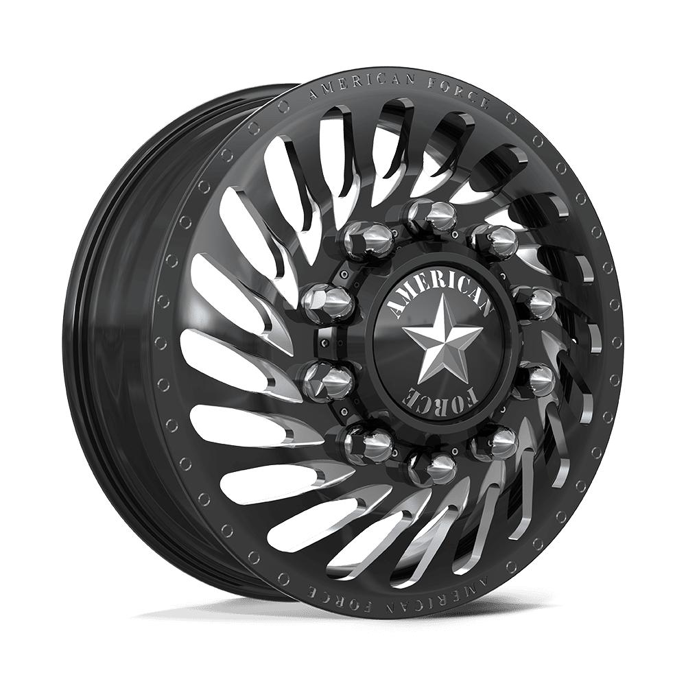American Force Riptide Gloss Black Milled 24x8.25 24" Dually Wheels
