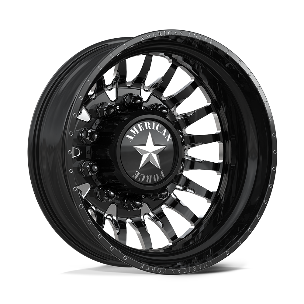 American Force Reactor Gloss Black Milled 24x8.25 24" Dually Wheels