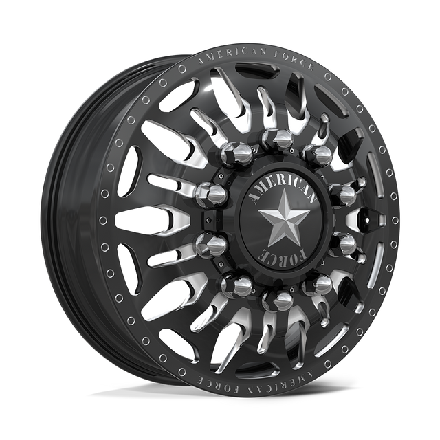 American Force Overhaul Gloss Black Milled 26x8.25 26" Dually Wheels