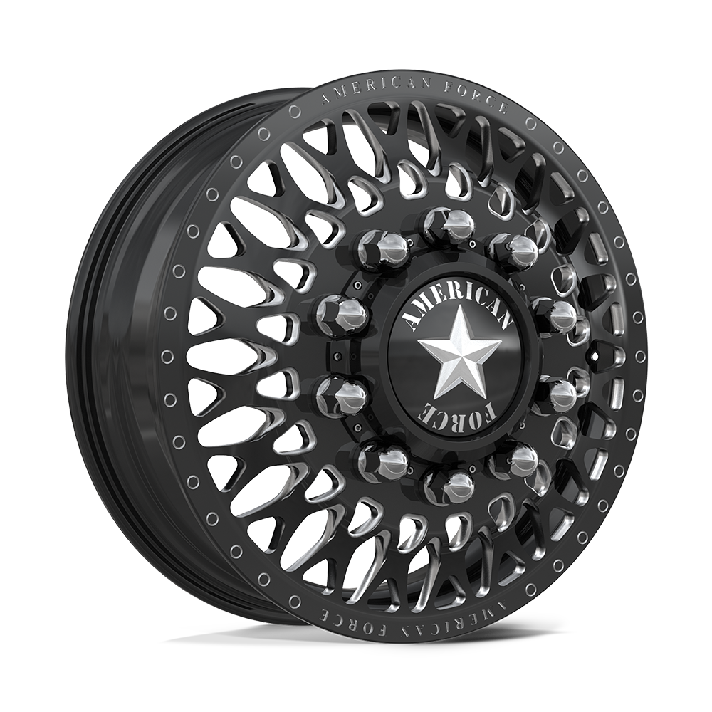 American Force Covert Gloss Black Milled 24x8.25 24" Dually Wheels