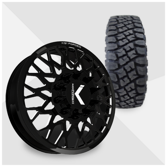 KG1 Torture-KD 22x8.25 Wheels & Toyo Tires Open Country RT Pro 37x13.50R22 Tires - 22" Dually Package
