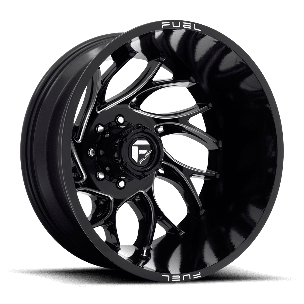 Fuel Offroad Runner Gloss Black Milled 20x8.25 20" Dually Wheels