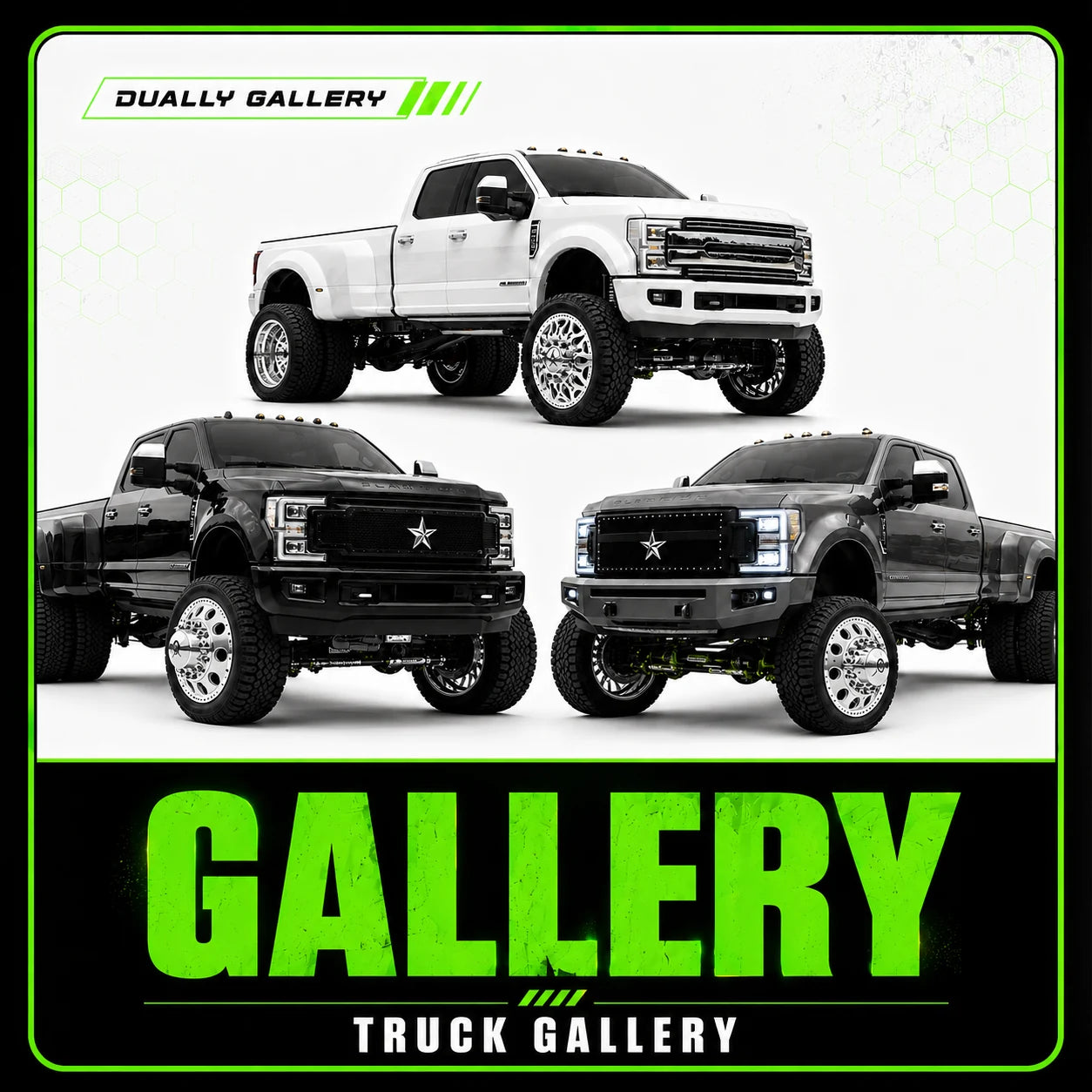 Dually truck gallery with custom wheels