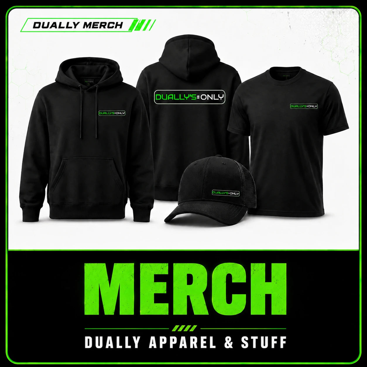Duallys Only apparel and merch