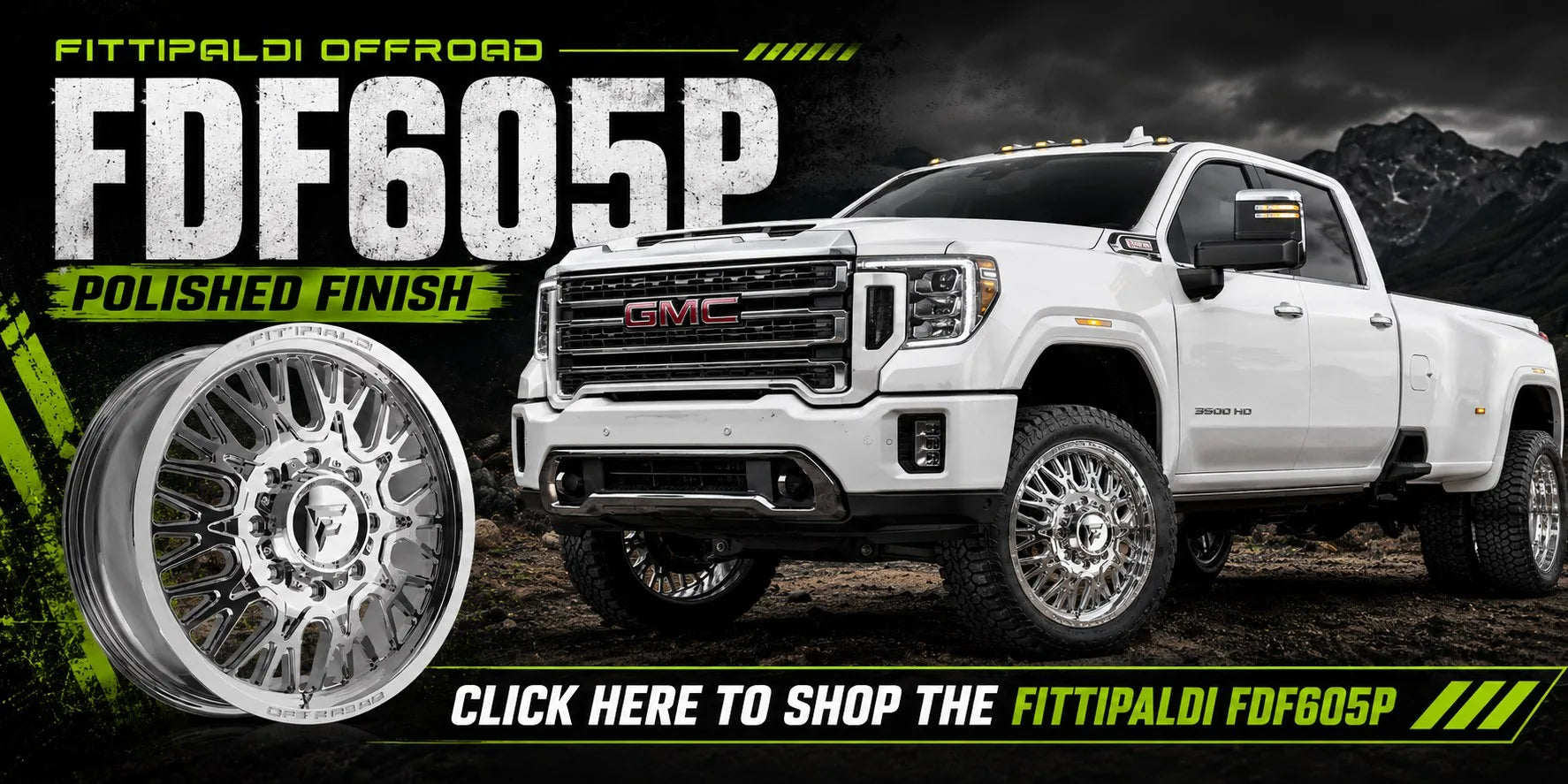 GMC 3500HD dually wheel guide with polished wheel image