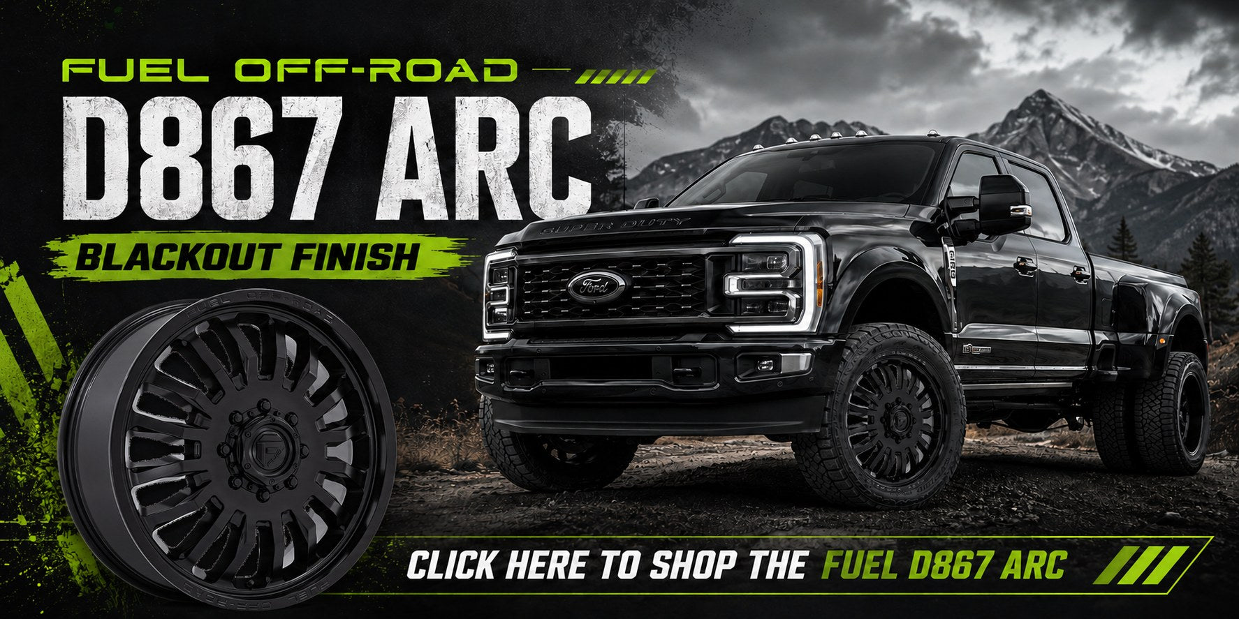 Black Fuel dually wheel setup on dually truck