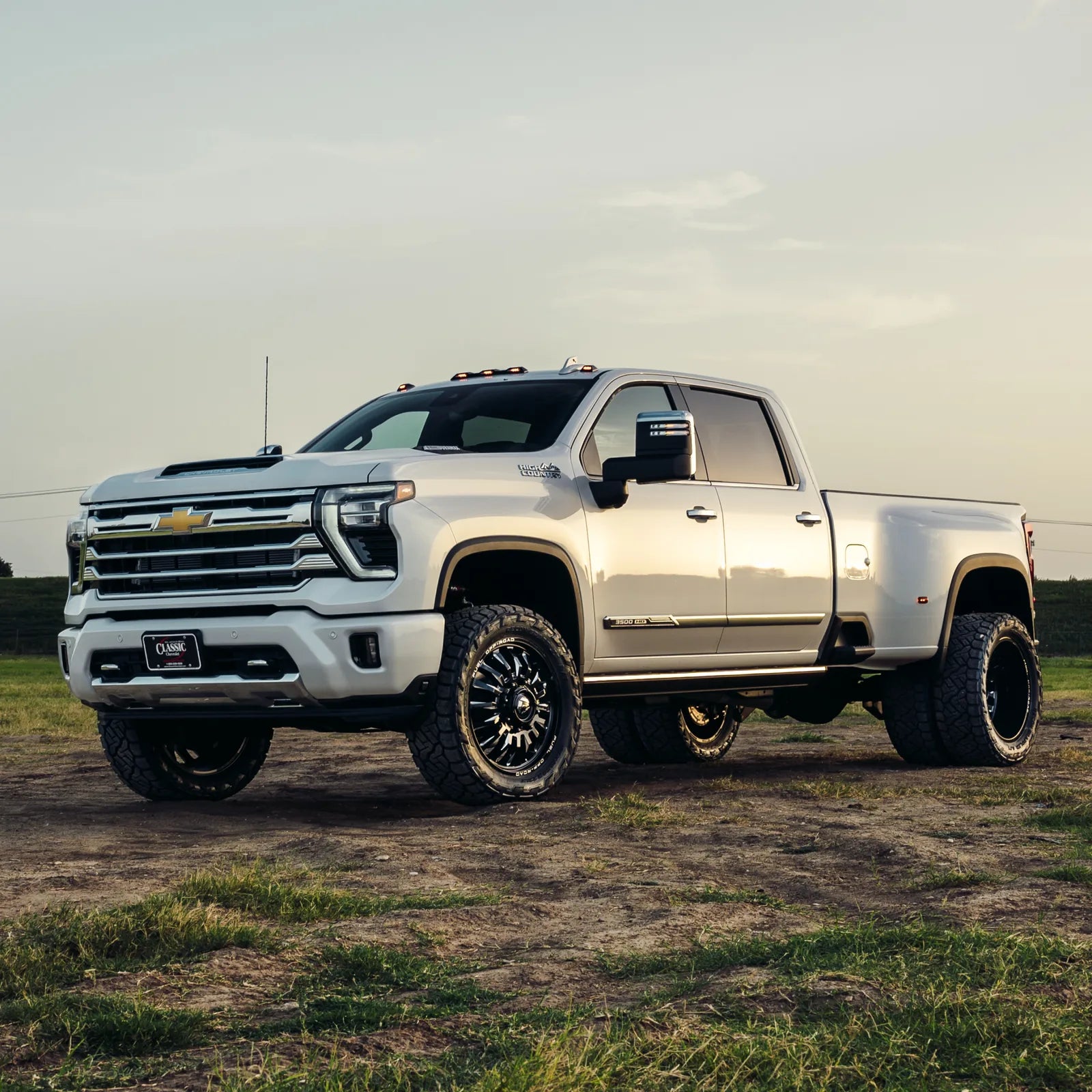 Mud terrain dually tires with aftermarket dually wheels