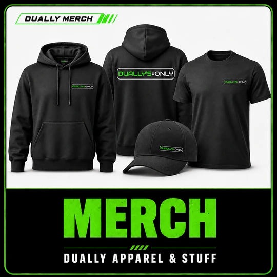 Duallys Only apparel and merch